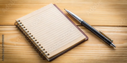 Notebook and pen with background for easy editing, ideal for office, school, or creative projects