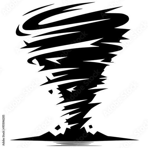 Silhouette d'une tornade photo