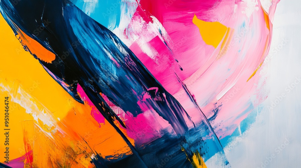Naklejka premium Abstract Expressionism: Bold Brushstrokes and Vibrant Colors