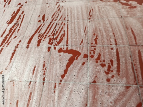 Abstract background. Foamy red floor.