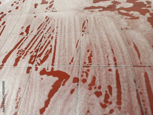 Abstract background. Foamy red floor.