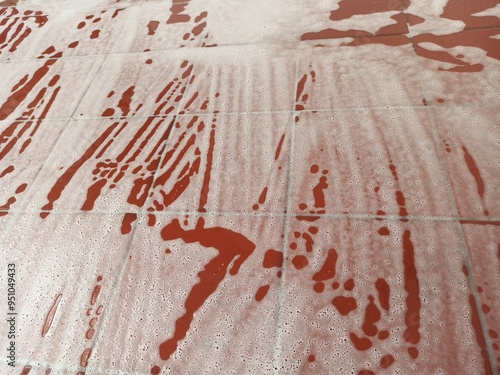 Abstract background. Foamy red floor.