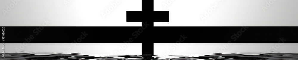 Fototapeta premium Simplistic Cross: A Timeless Symbol in Monochrome