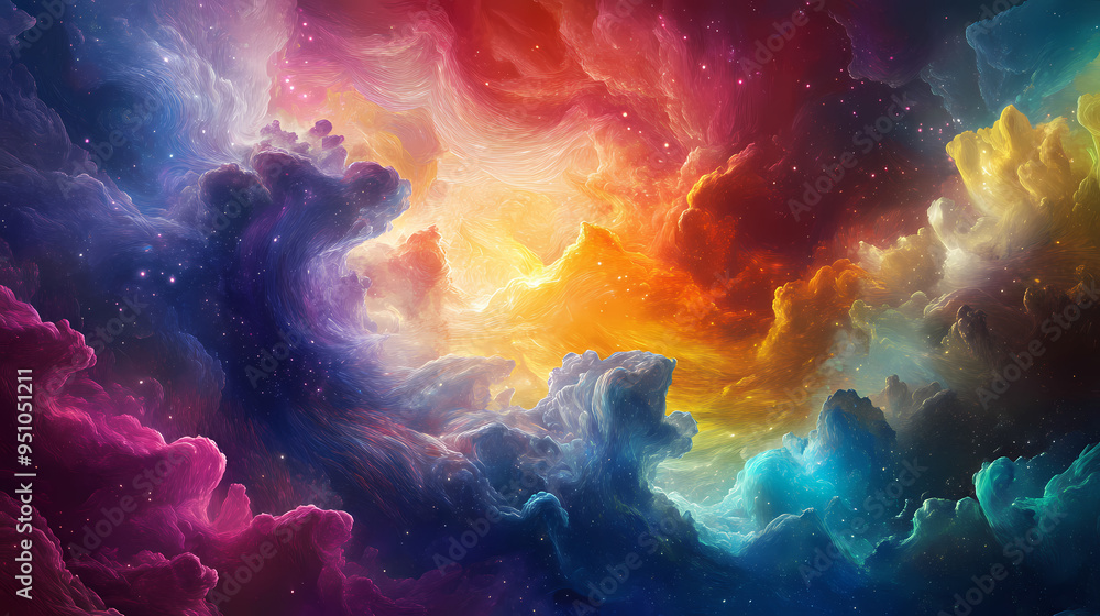 Embark on an ethereal journey through a surreal dreamscape where abstract shapes merge with the vibrant hues of the rainbow. Vibrant. Illustration Embark on an ethereal journey through a surreal dreamscape where abstract shapes merge with the vibrant hues of the rainbow. Vibrant. Illustration