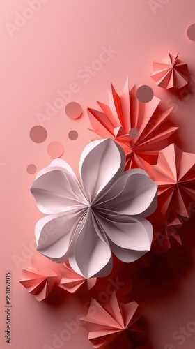 Paper Flowers on a Pink Background