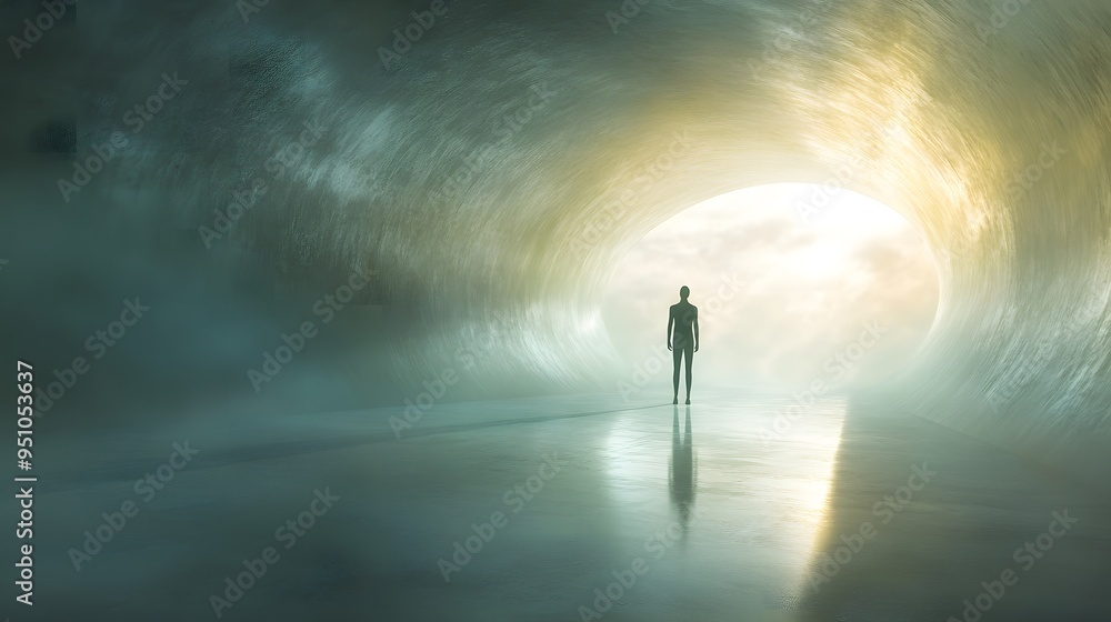 silhouette of a person walking in the fog silhouette of a person walking in the fog