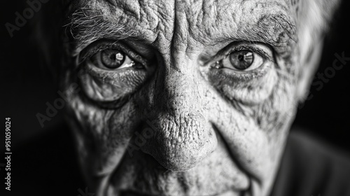 Wallpaper Mural ## Expressive Eyes: A Black and White Portrait of Age and Wisdom Torontodigital.ca