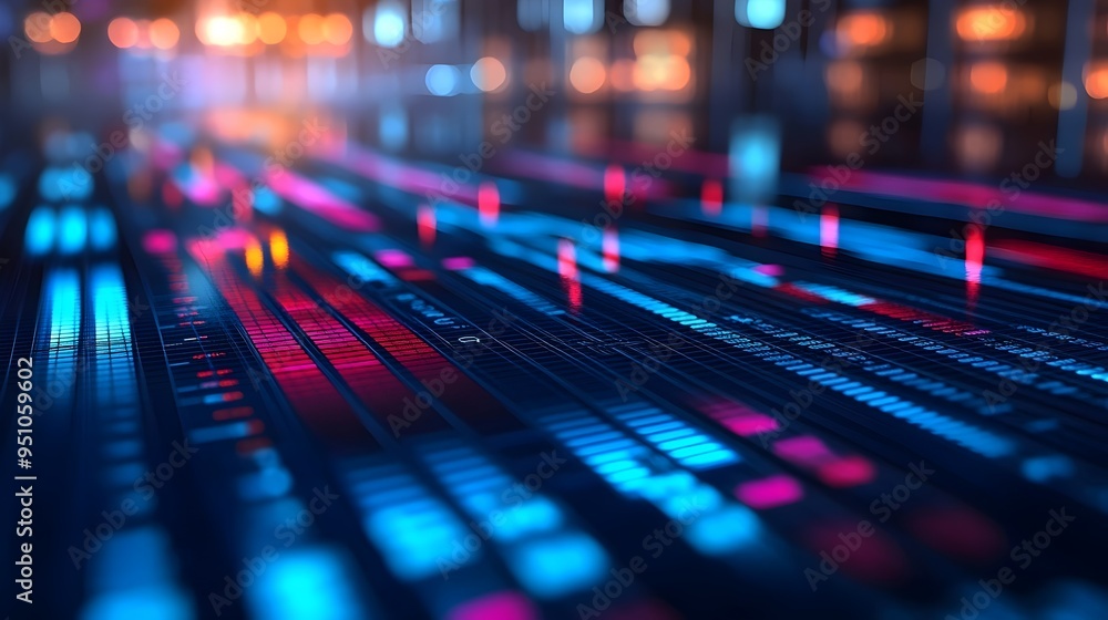 Abstract digital background with glowing blue and red lines, representing data flow and technology. Abstract digital background with glowing blue and red lines, representing data flow and technology.