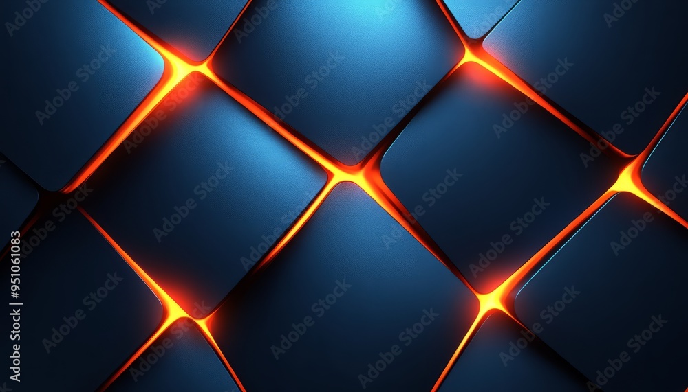 Abstract Pattern of Intersecting Orange Lines on a Dark Blue Background Abstract Pattern of Intersecting Orange Lines on a Dark Blue Background