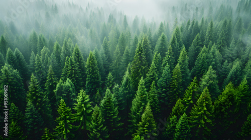 Drone view of amazing green forest with trees and bushes
