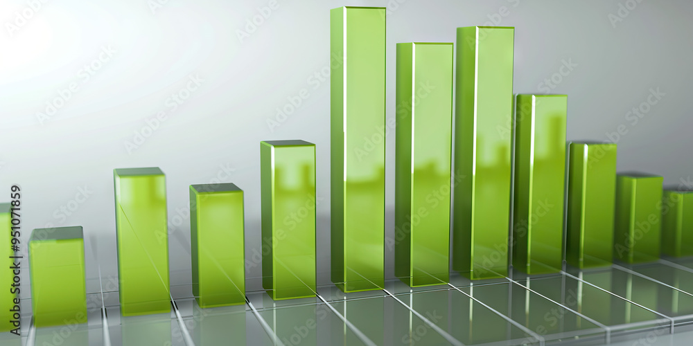 Organizational Growth Chart: A vibrant green bar chart depicting steady increases in employee numbers over time, against a sleek gray background. Organizational Growth Chart: A vibrant green bar chart depicting steady increases in employee numbers over time, against a sleek gray background.