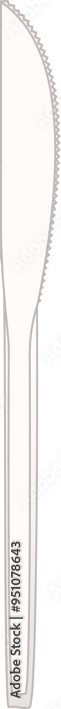 This realistic vector illustration of a plastic white knife is perfect for use in any project related to food service or catering This realistic vector illustration of a plastic white knife is perfect for use in any project related to food service or catering