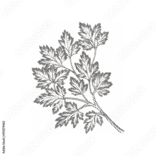 celery pointilzied black and white background