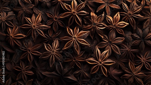 Close-up of a Group of Star Anise Pods