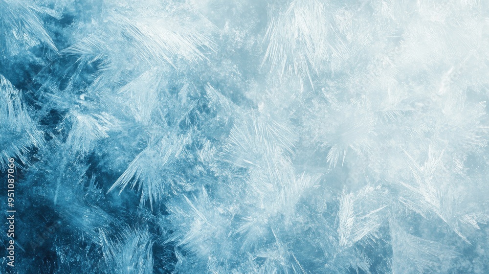 Obraz premium A cool-toned abstract background with icy blue and white tones, resembling frozen textures, ideal for winter or cold-themed designs.