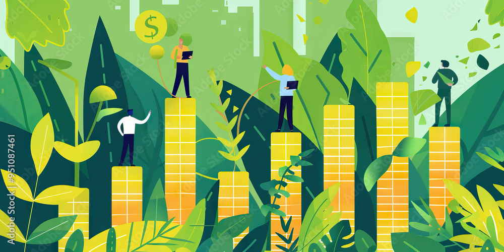 A data-driven composition highlighting the impact of sustainable business practices on profit margins. A data-driven composition highlighting the impact of sustainable business practices on profit margins.