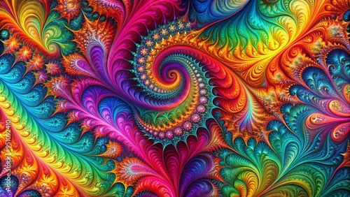 Colorful abstract flow fractal background with psychedelic texture