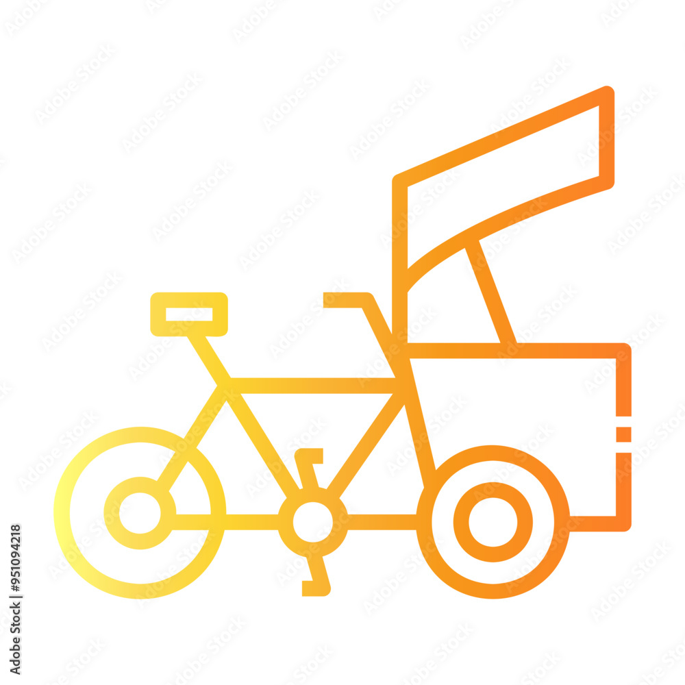 pedicab Line Gradient Icon pedicab Line Gradient Icon
