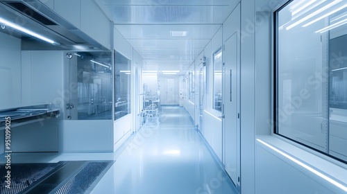 Detailed view of a nanofabrication process taking place in a specialized cleanroom environment