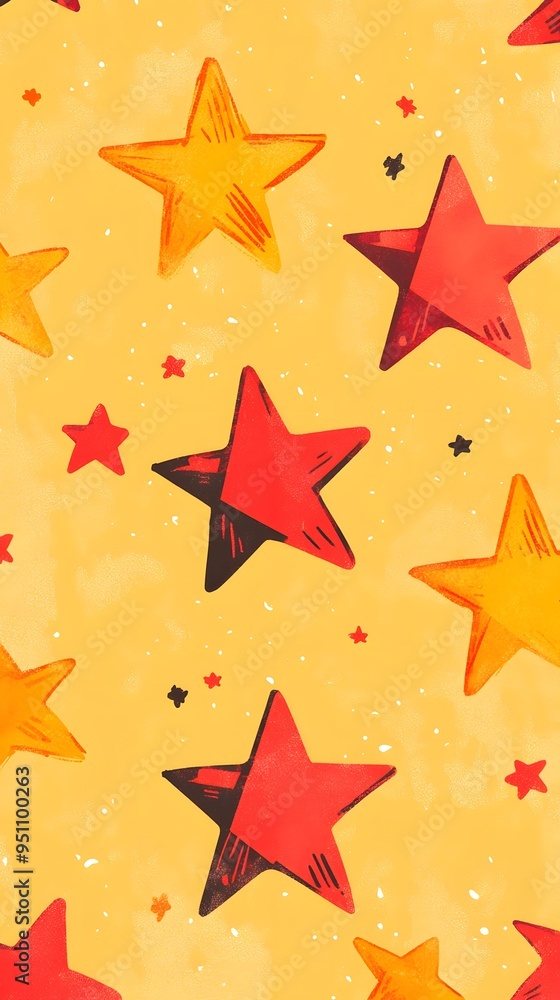 Red Stars on Yellow Background, Abstract Image, Texture, Pattern, Wallpaper, Cover and Screen for Smartphone, PC, Laptop, 9:16 and 16:9 Format Red Stars on Yellow Background, Abstract Image, Texture, Pattern, Wallpaper, Cover and Screen for Smartphone, PC, Laptop, 9:16 and 16:9 Format