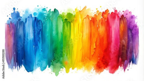 Vivid watercolor brush strokes in fluid movements showcasing vibrant hues and delicate details