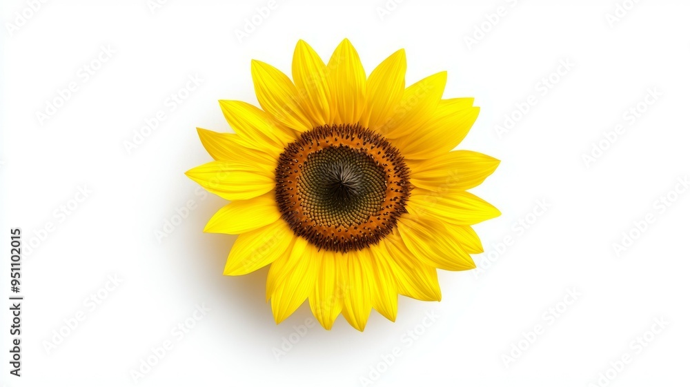 A yellow sunflower with a black center A yellow sunflower with a black center