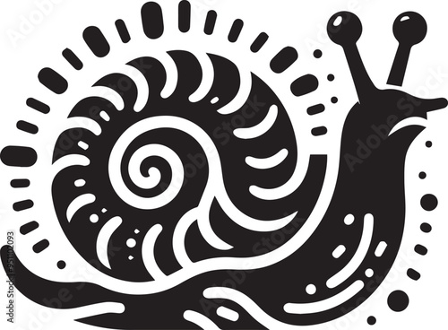 Snail Silhouette flat illustration, Snail - minimalist and simple silhouette vector