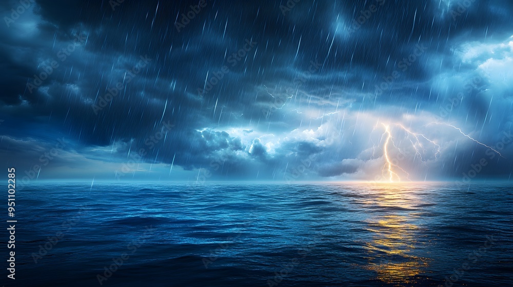 Stormy skies with dark clouds and heavy rain, thunderstorm in full force minimalist realistic Stormy skies with dark clouds and heavy rain, thunderstorm in full force minimalist realistic