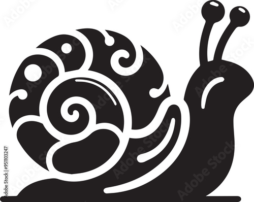 Snail Silhouette flat illustration, Snail - minimalist and simple silhouette vector