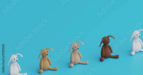 time-lapse video of teddy bears with blue background, in 4k quality photo