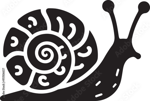 Snail Silhouette flat illustration, Snail - minimalist and simple silhouette vector