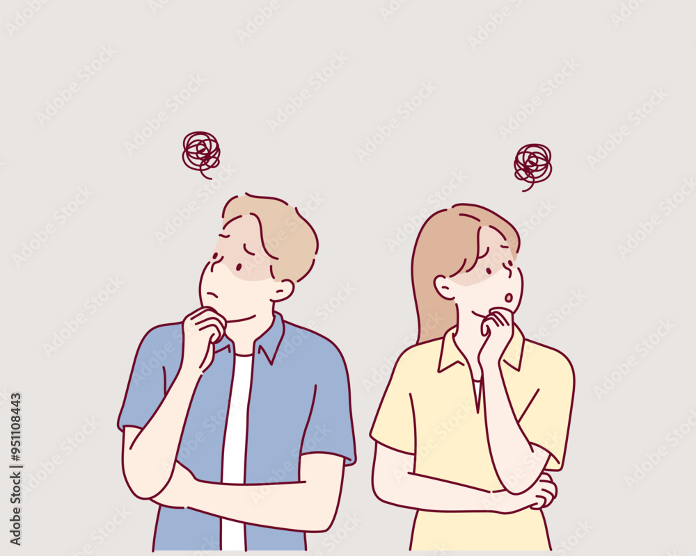 Young couple,Be worried.
Hand drawn style vector design illustrations. Young couple,Be worried.
Hand drawn style vector design illustrations.