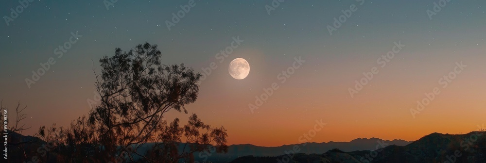 Almost Complete Moon in the Twilight Sky Almost Complete Moon in the Twilight Sky