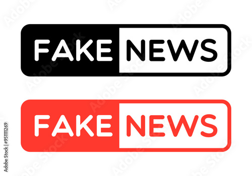 Vector Simple Fake News Labels
