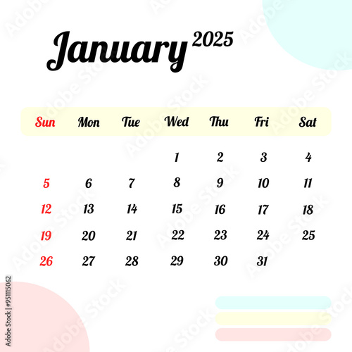 January 2025 Calendar Template