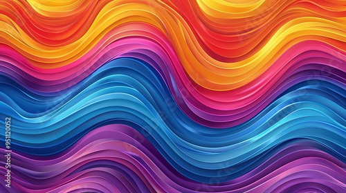 Abstract groovy hippie 70s background. Waves colorful vintage swirl, twirl ,psychedelic, striped pattern illustration design for wallpaper, web, banner and print