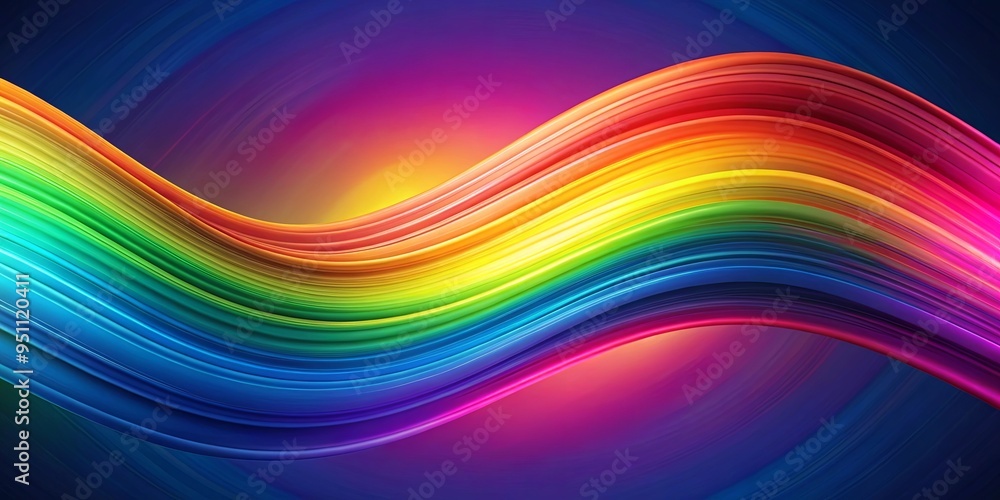 Vibrant rainbow wave design on gradient background Vibrant rainbow wave design on gradient background