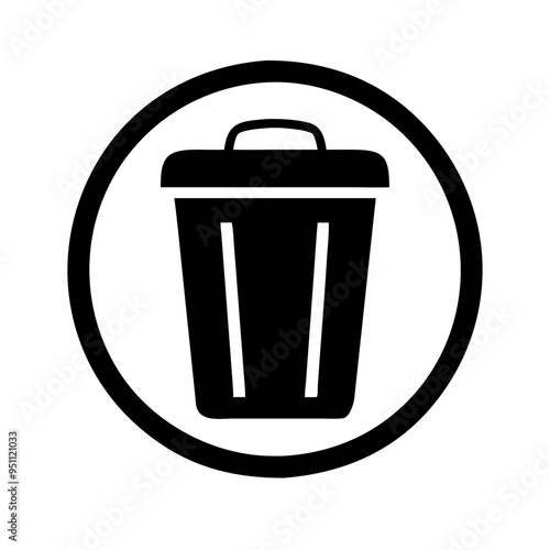 An essential set of delete and trash bin icons featuring simple yet effective designs for indicating deletion actions. Icons include variations like trash cans with and without lids, crumpled papers, 