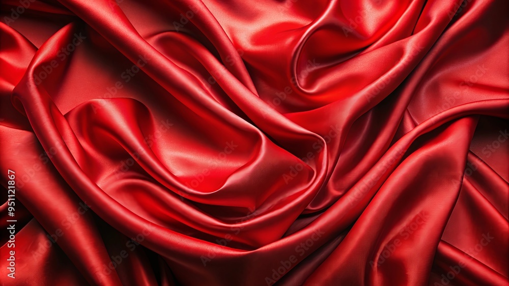 Vibrant red satin fabric landscape with smooth texture and luxurious sheen Vibrant red satin fabric landscape with smooth texture and luxurious sheen