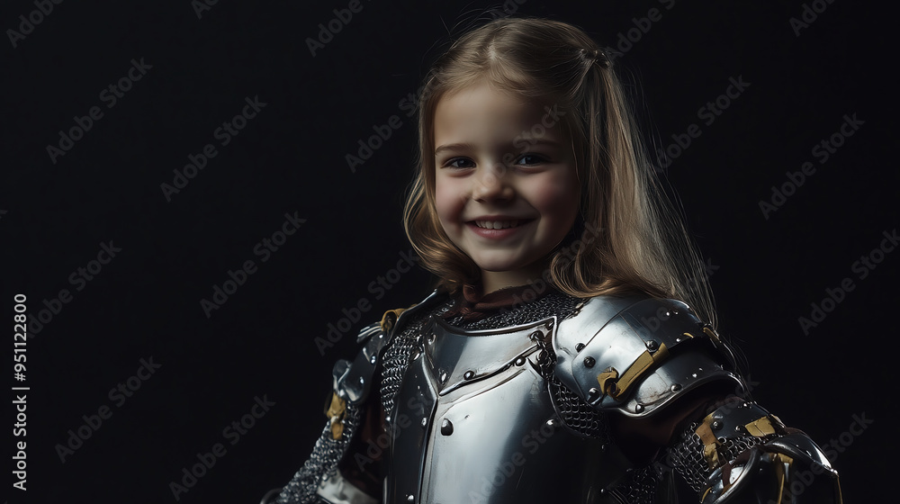 Naklejka premium 戦士子供女性五Generative AI