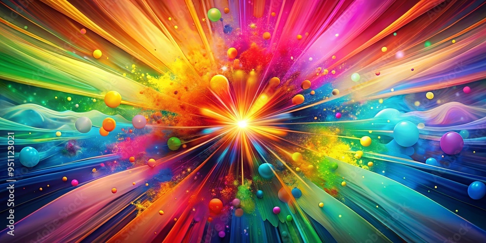 Vibrant and colorful abstract background bursting with joyful energy and liveliness