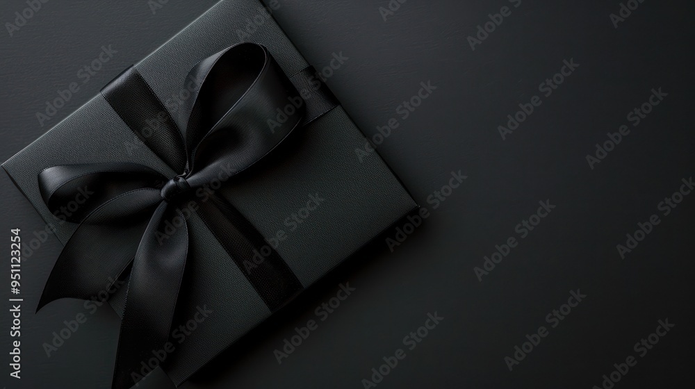 Black Gift Box with Satin Ribbon Black Gift Box with Satin Ribbon