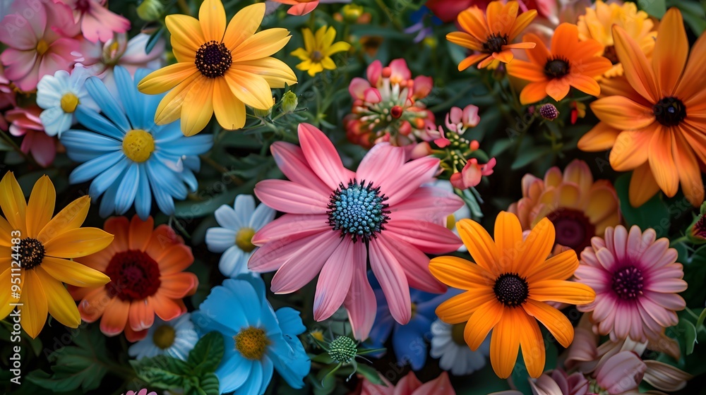 A vibrant garden of flowers in peak bloom, rendered with rich oil painting textures + fine brushwork, highlighting detailed petals and lush greenery A vibrant garden of flowers in peak bloom, rendered with rich oil painting textures + fine brushwork, highlighting detailed petals and lush greenery