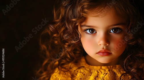 Wallpaper Mural Detailed portrait of a young child, innocence captured with soft brushstrokes, warm tones, oil painting style, hand-brushed, rich textures, realistic light, serene expression. Torontodigital.ca