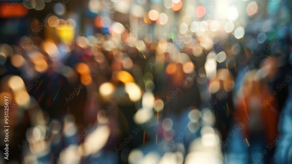 Blurry Cityscape with Lights and People Blurry Cityscape with Lights and People