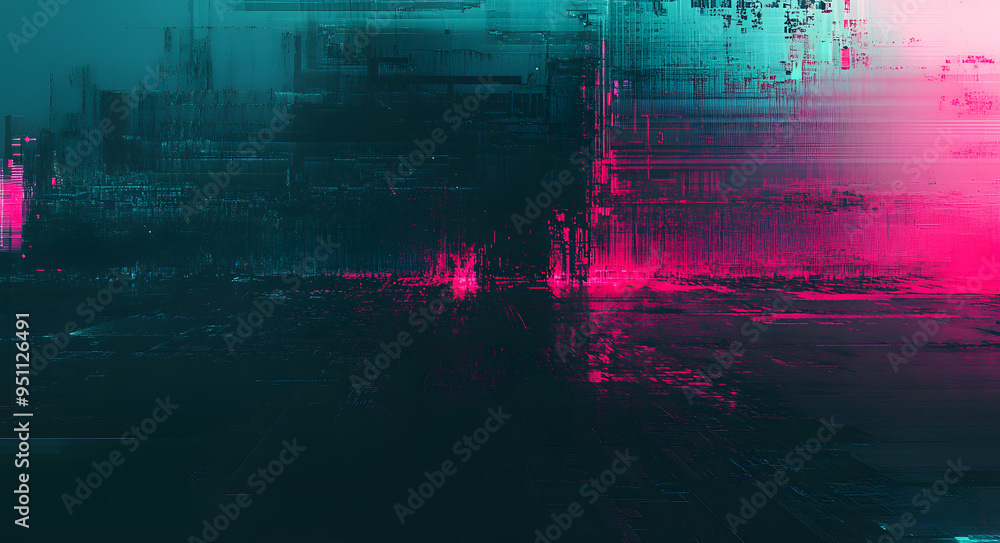 A Dark Glitchy Background with Neon Pink and Teal Colors, Featuring Digital Distortion and Abstract Geometric Shapes, Perfect for Futuristic Designs, Cyberpunk Themes, and Modern Tech-Inspired Visuals A Dark Glitchy Background with Neon Pink and Teal Colors, Featuring Digital Distortion and Abstract Geometric Shapes, Perfect for Futuristic Designs, Cyberpunk Themes, and Modern Tech-Inspired Visuals