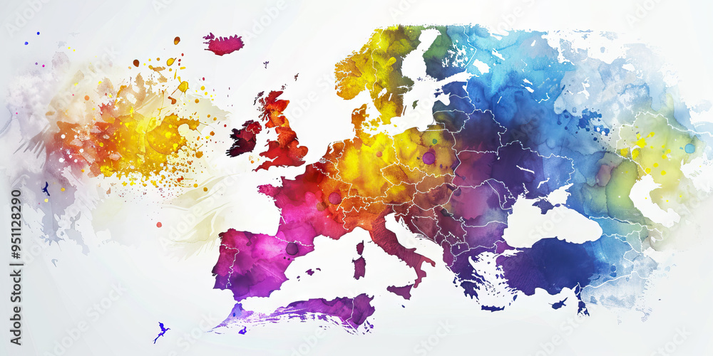 Fototapeta premium Color-Coded Heatmap: Social Media Engagement by Industry in Europe