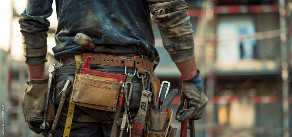 Construction Worker with Tool Belt Construction Worker with Tool Belt