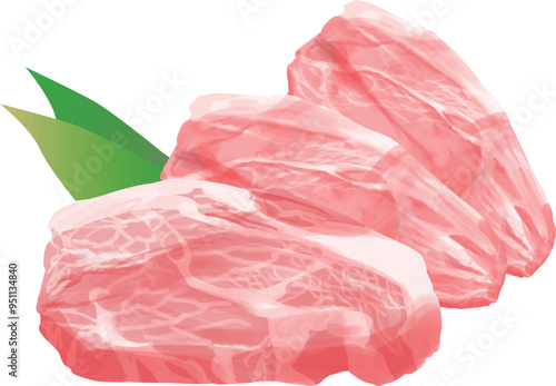 厚切りの豚肉