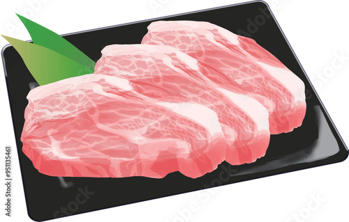 厚切りの豚肉